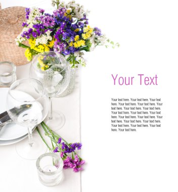 Festive table setting clipart