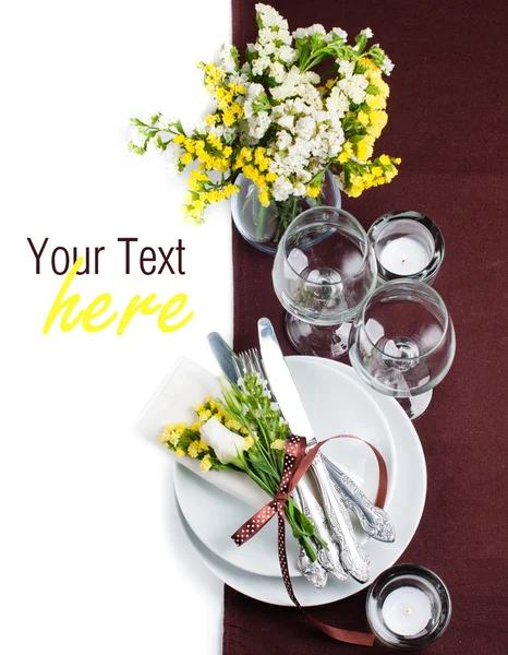 Slavnostní stůl v hnědé, šablona — Stock fotografie