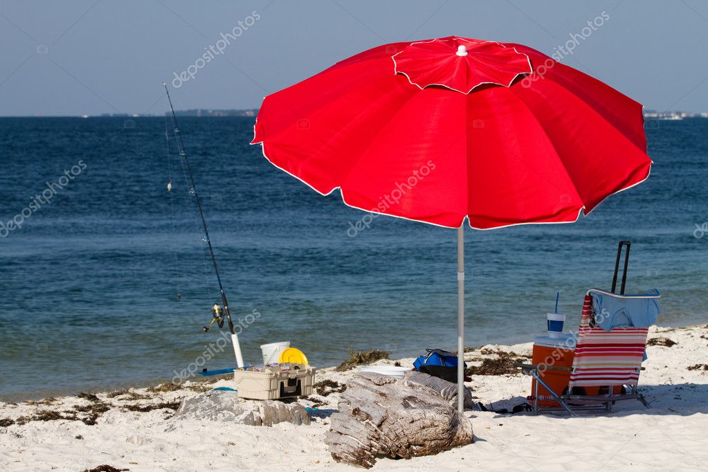 Red Beach Umbrella Stock Photo by ©sframe 11994676