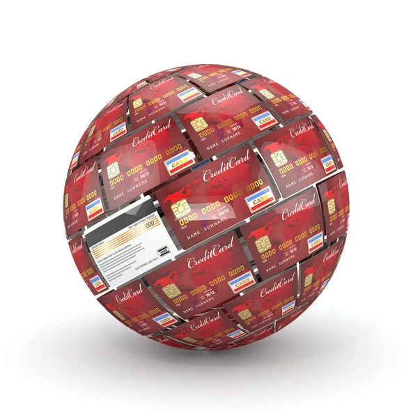 Esfera o globo desde tarjetas de crédito —  Fotos de Stock
