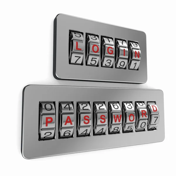 Login and password as a combination system access — Stock Photo, Image