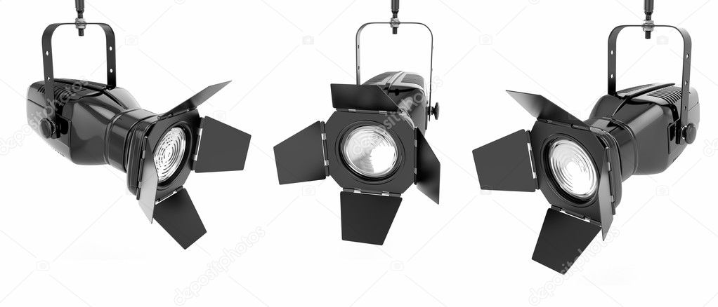 Spotlight or stage light on white isolated background