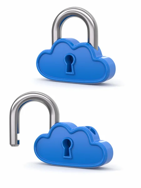 Cloud computing-als hangslot. veiligheidsconcept — Stockfoto