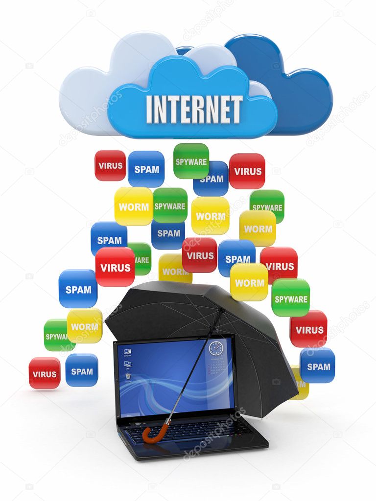 Cloud computing concept. Virus, spam protection