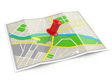 Location. Map and thumbtack. GPS concept. clipart