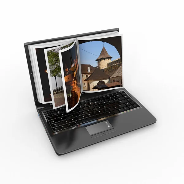 PhotoViewer. fotoalbum als laptop scherm. — Stockfoto