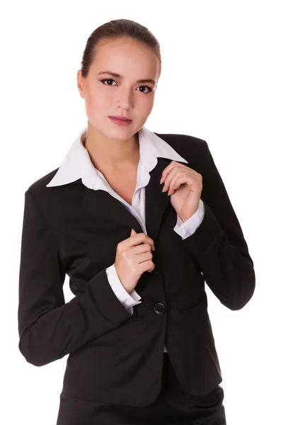 Business woman in black suit — Stock Photo, Image