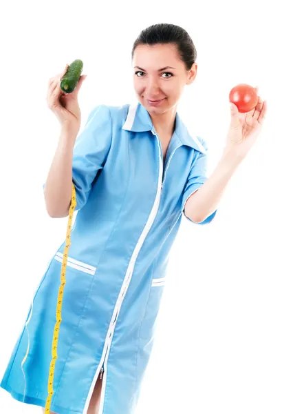 Nutritionist with vegetables — Stock Photo, Image