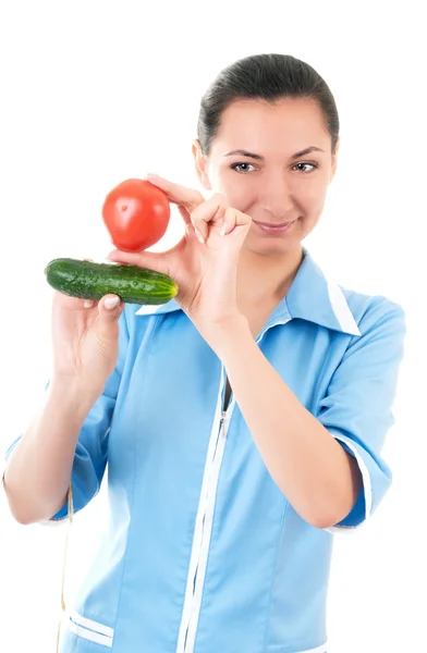 Nutritionist recommends vegetables — Stock Photo, Image