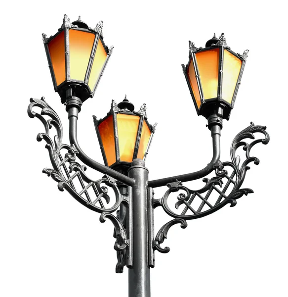 Starožitné kovové pouliční lampa — Stock fotografie