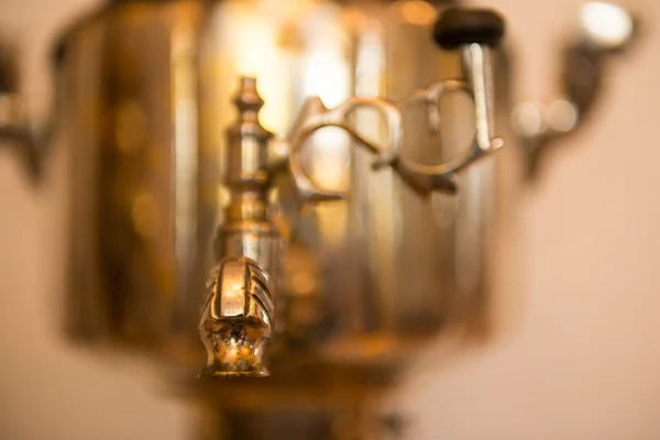 Spout of old russian bronze tea samovar — Stock Photo, Image