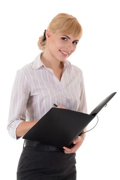 Beautiful young interviewer — Stock Photo, Image