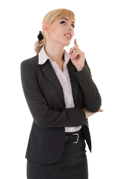 Businesswoman in solution searching — Stock Photo, Image