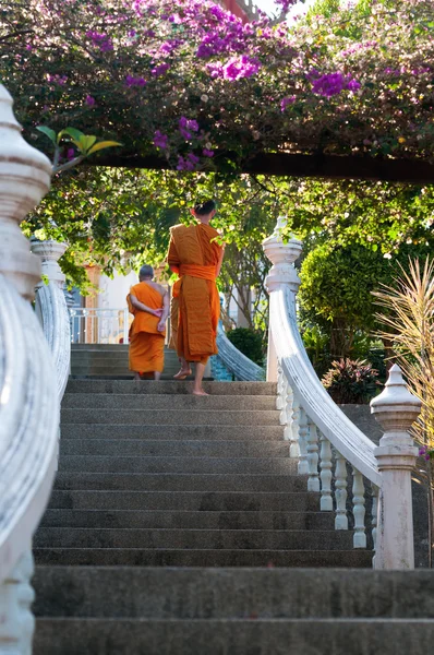 在修道院中的两个佛教僧侣。 — 图库照片