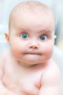 Closeup portrait of adorable baby clipart