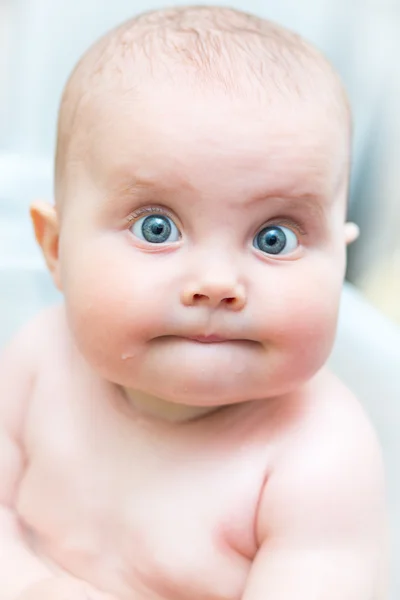 Nahaufnahme Porträt des entzückenden Babys Stockbild