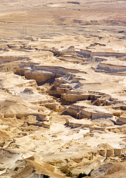 沙漠在以色列-视图从马萨达 — 图库照片