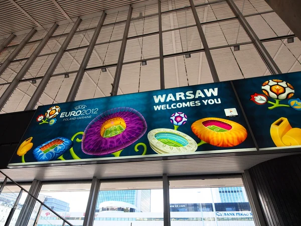 Varşova, Polonya Euro 2012 afiş — Stok fotoğraf