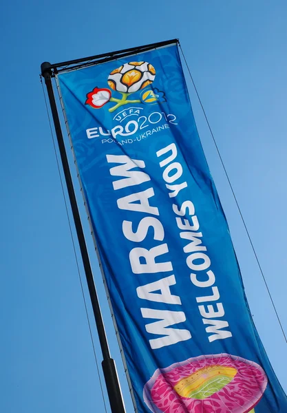 Euron 2012 banner i Warszawa, Polen — Stockfoto