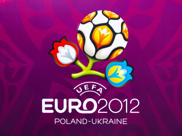 Euro 2012 Banner in Warsaw, Poland