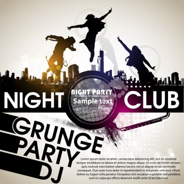 Grunge banner with an inky dribble strip with copy space. Abstract background for party clipart