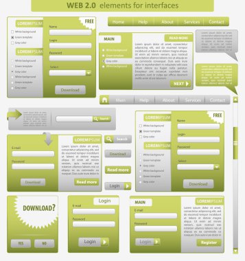 Set: forms and design element for web. Vector clipart