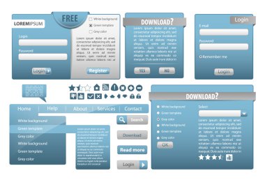 Set: forms and design element for web. Vector clipart