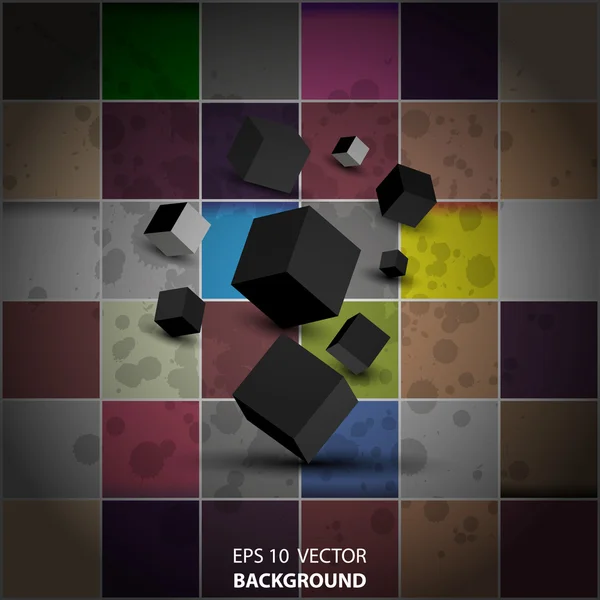 Fond abstrait avec des blocs 3d — Image vectorielle