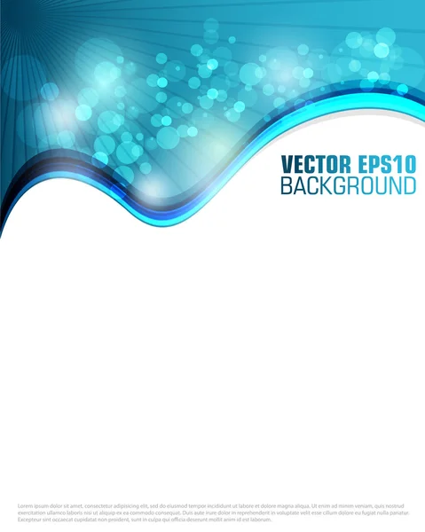 Abstract blue - rays and wave background vector — Stock Vector