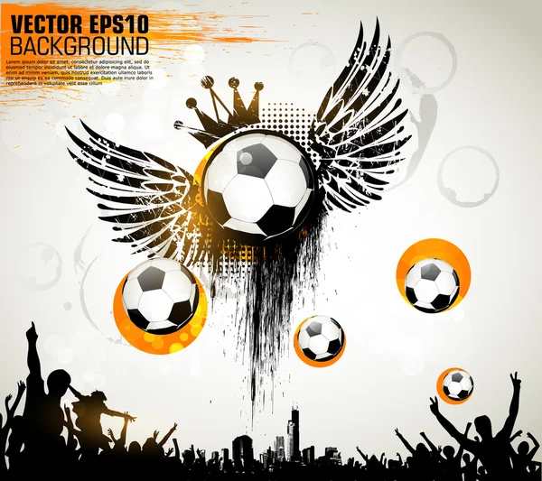 Soccer Action Player sur beau fond abstrait. Illustration vectorielle originale série sportive. Affiche de football classique. — Image vectorielle