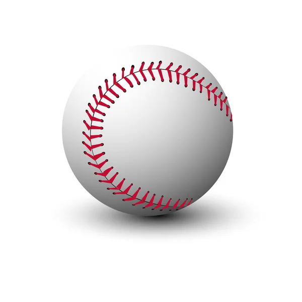 Balle de baseball isolée sur fond blanc — Image vectorielle