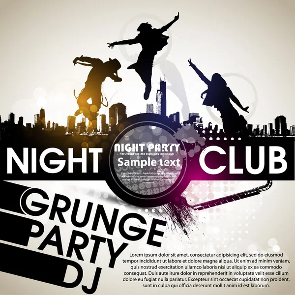 Grunge banner with an inky dribble strip with copy space. Abstract background for party — Stock Vector