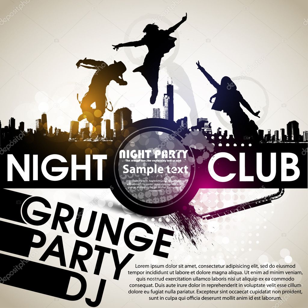 Grunge banner with an inky dribble strip with copy space. Abstract background for party
