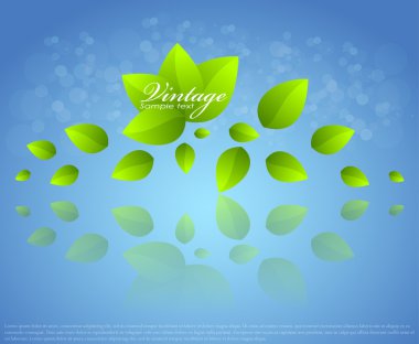 Fresh green leaves and sun shine for summer design clipart