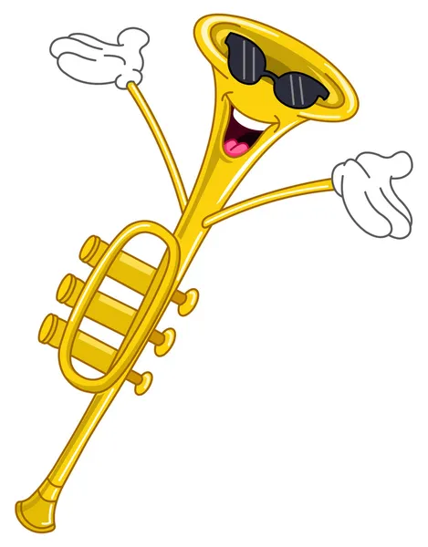 Desenhos animados de trompete — Vetor de Stock