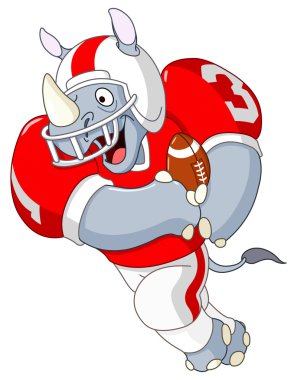 Football rhino clipart