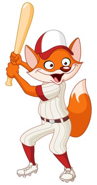 Baseball fox clipart