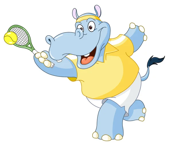 Hipopótamo de tenis — Archivo Imágenes Vectoriales