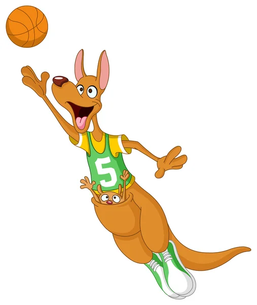 Kangourou de basket-ball — Image vectorielle