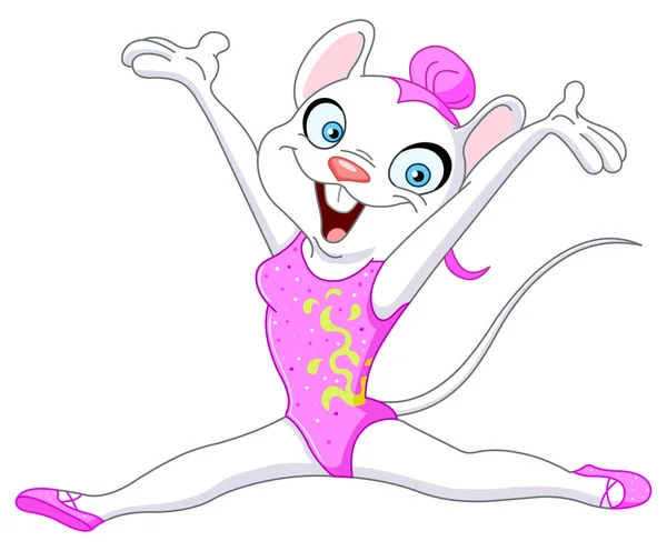 Femme gymnaste chat — Image vectorielle