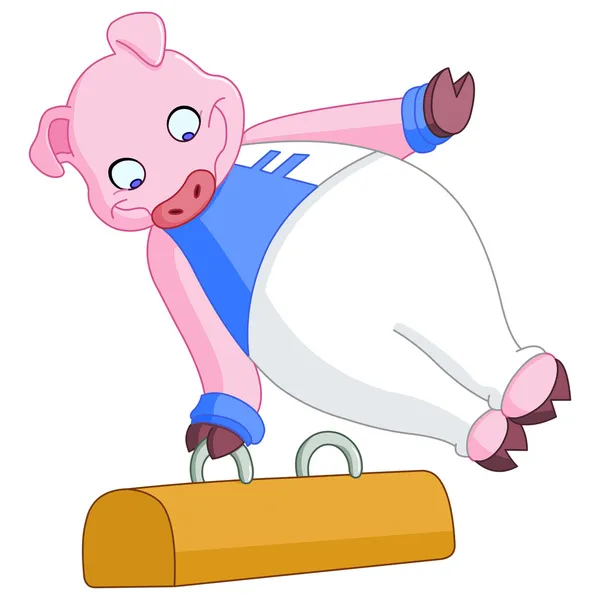 Male gymnast pig — Stock Vector