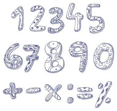 sayılar ve matematiksel işaretleri doodle