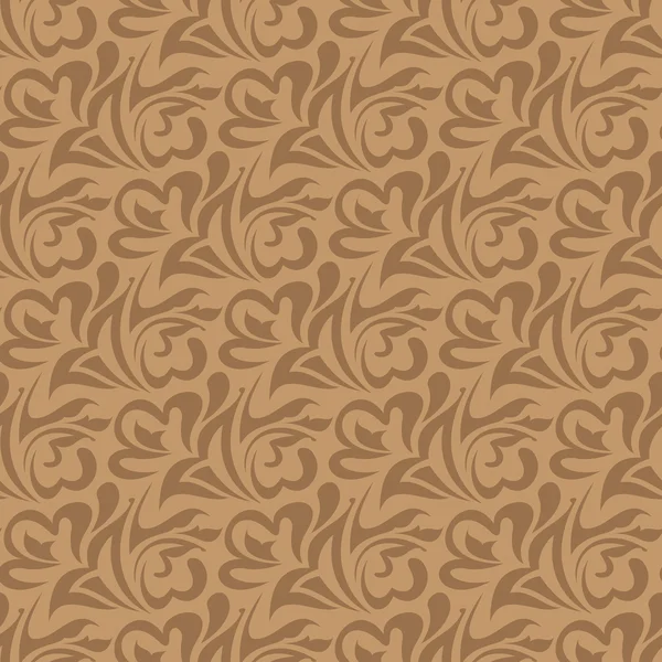Brown padrão papel de parede sem costura — Vetor de Stock