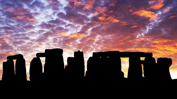 Solnedgång i Stonehenge — Stockfoto