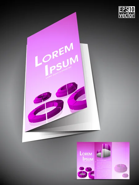 专业商务三折页传单模板、 企业宣传册或紫色的颜色中的封面设计 — 图库矢量图片