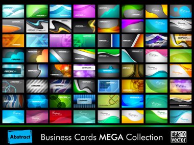 Mega collection of 64 slim professional and designer business ca clipart