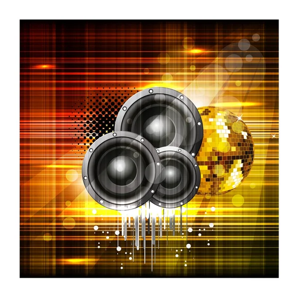 Beautiful shiny background with music speakers and ornament. vec — Stock Vector