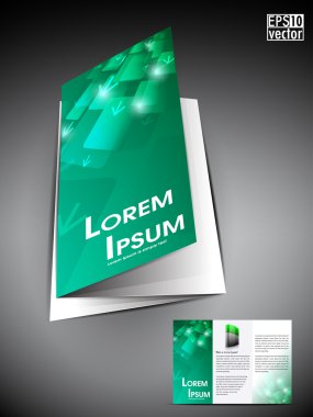 Professional business tri fold brochure clipart