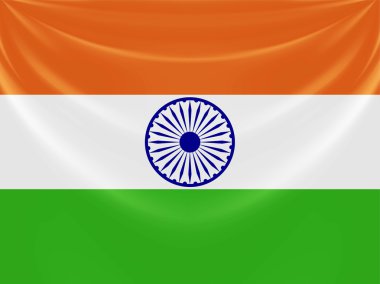 Illustration of tricolor Indian flag made of curtain draper design. EPS10 Vector Illustration clipart