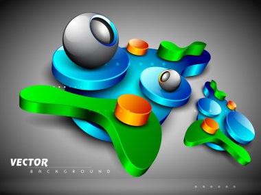 Abstract 3D glossy elements of nature. Eco friendly concept in EPS 10 format. Can be use as background, banner, poster or flyer. clipart